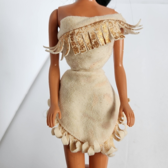 Mattel 1995 Disney Pocahontas Barbie Beauty Doll Dress Fringe 90s Vintage Parts - Picture 1 of 4